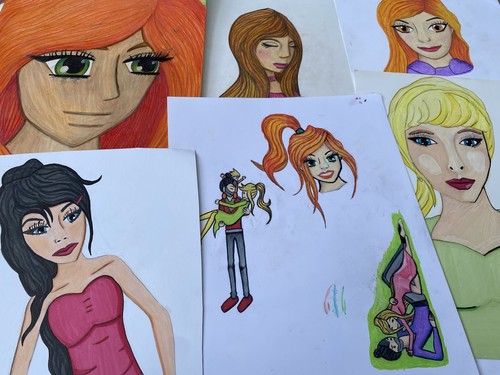 Genz neon pop art fantasy - art, girl