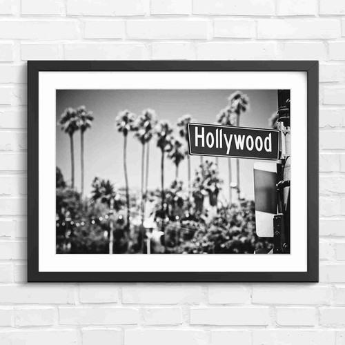 Hollywood street sign with - hollywood,