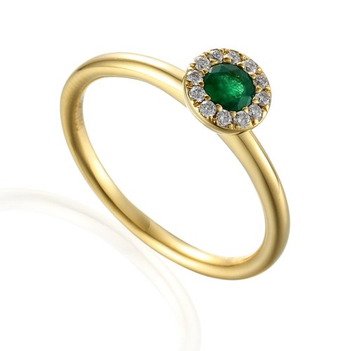18ct yellow gold green - gold, emerald