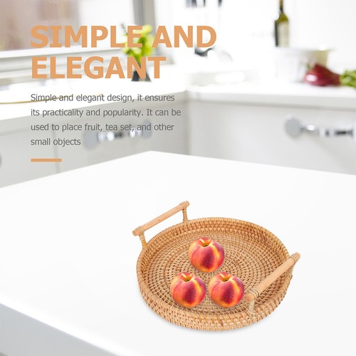 Wicker tray round - wicker,