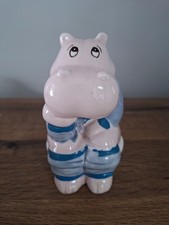 Hippo Sitting On Toilet Seat, Ceramic Moneybox