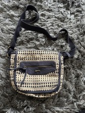 Mantaray Blue Canvas Handbag, Adjustable Shoulder Strap, Zip Fasten