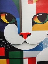 Curious Cubist Cat Canvas