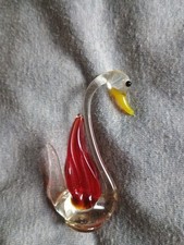 Vintage Small Glass Swan