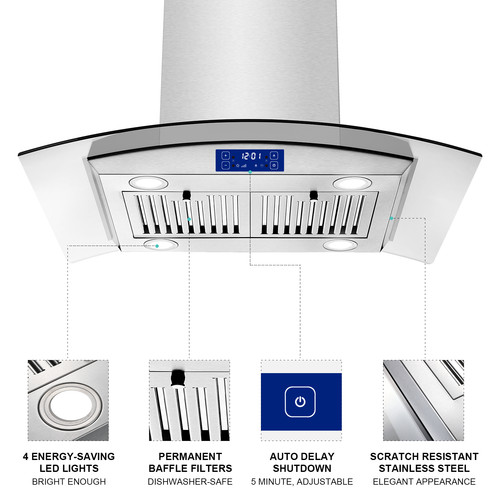 Island mounted range hood - island,