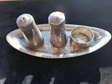 Pewter condiment set - made by Craftsman, Sheffield