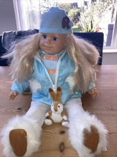 24" Pico Smoby 2004 Doll . Winter Smoby Clothes , Toy Rabbit. Blonde Hair