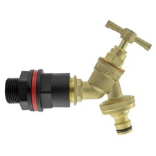 Brass Bib Tap+ Waterbutt Rain Barrel Outlet Connector – Fits 26mm Drilled Hole