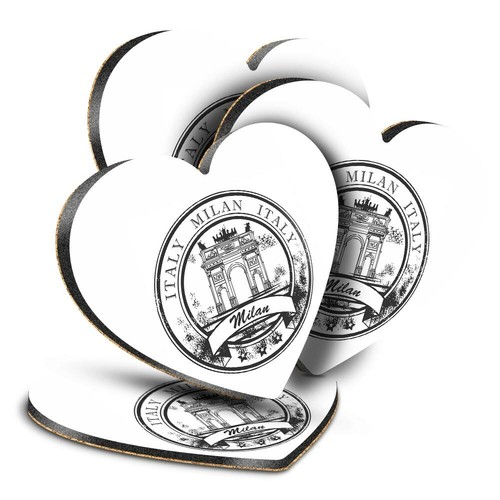 Heart mdf coasters bw - heart,