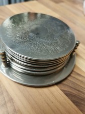 Vtg Silver Plated 7 Coaster
