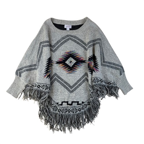 Southwestern boho knit poncho - knit,