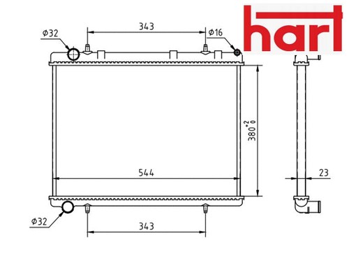 Right coolant radiator 612 318 - coolant,