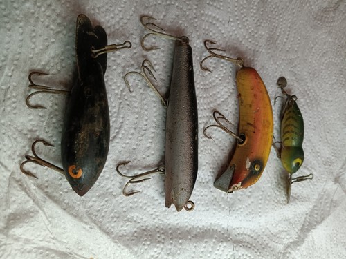 Lot vintage wooden - , fishing