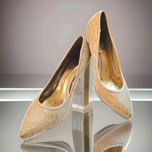 Debut ivory lace court shoes - lace,