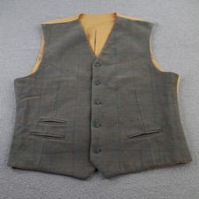Alan Paine Mens Waistcoat 3XL Green Tweed Wool Adult Hunting Shoooting Country