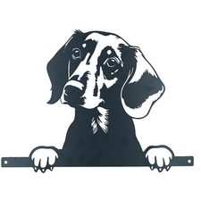 Black Metal Peeking Dachshund