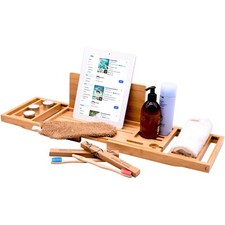 Bamboo Bath Caddy Extendable