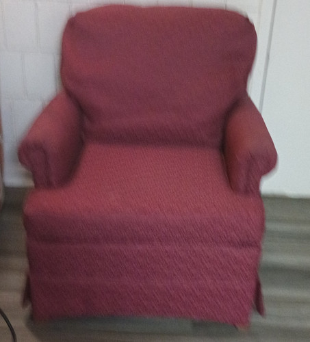 Red upholstered accent chair - red,