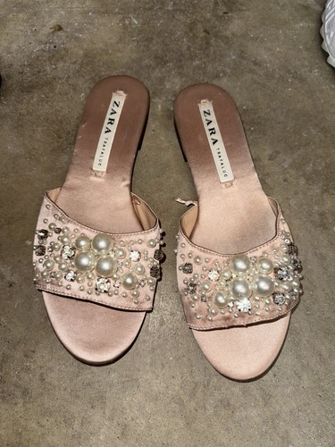 Zara women pink beaded - women's,