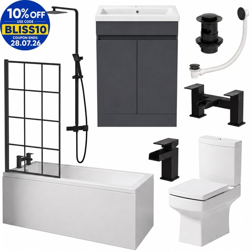 Complete square bathroom suite - complete,