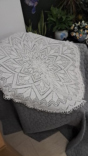 Crocheted knitted tablecloth