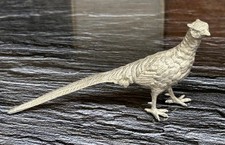 Lovely Vintage White Metal Pheasant Ornament Marked Made in England 5.5” / 14cm