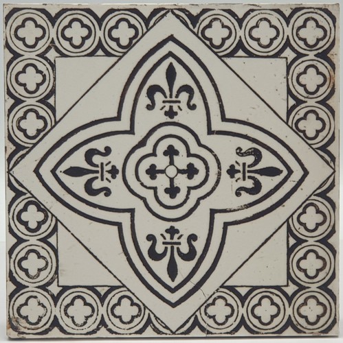 Victorian fireplace tile - tile, block