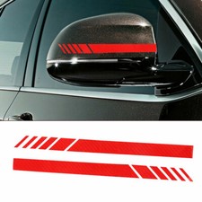 Rearview Mirror Decoration 5D Carbon Fiber Car Sticker Racing Stripe Decals Red