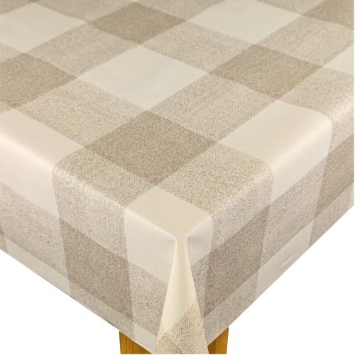 Large taupe check pvc vinyl - large,