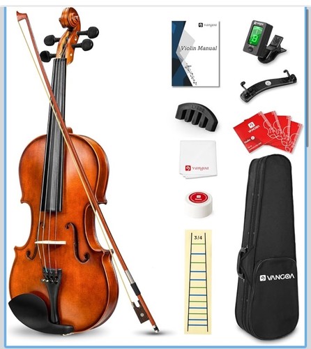 Vangoa violin fiddle solid - vangoa, 3/4
