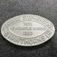 Robert Stephenson 7671 1950 Locomotive Plate