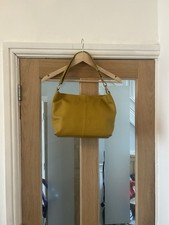 Lia Talia Ochre Mustard Leather Shoulder Bag Silver Hardware 