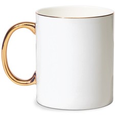 Sublimation Gold Rim and Handle Bone China Mug - 48 Pieces