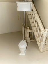 Vintage Dolls House Victorian Style Toilet Thomas Crapper Old Fashioned Bathroom