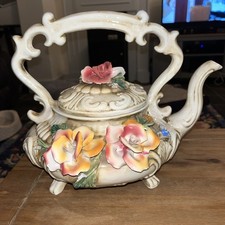 Vintage large Capodimonte Italian Porcelain Teapot  approx Height 29cm