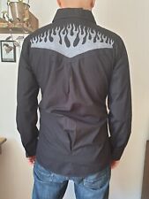 Necessary Evil, Men Shirt, Black with Flames motif, Slim Fit