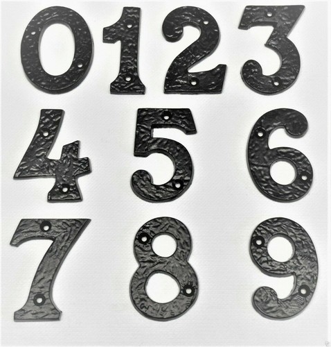 House door numbers black cast - door,