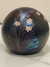 Okra Pulled Feather 1983 Iridescent Glass Paperweight
