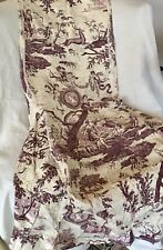 Vintage French Diana Huntress Toile Cotton Fabric Chair Cover ~ Eggplant Purple