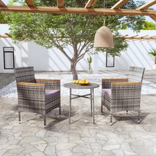 Garden Dining Set Grey, Brown