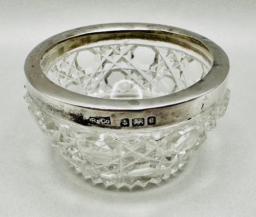 Antique silver rimmed glass - rimmed,