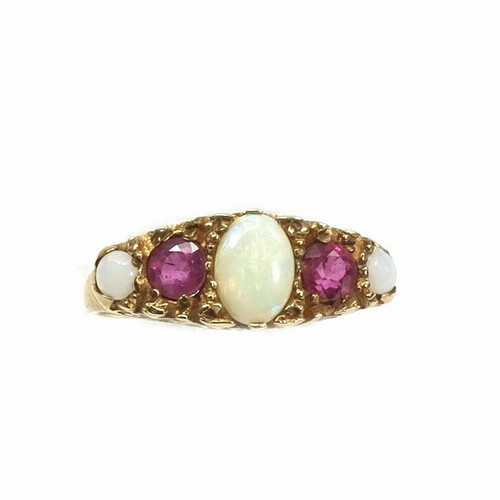 English opal ruby - ruby, ring