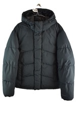 JACK & JONES Black Padded Jacket size L Mens Full Zip Hooded Casual Outdoors