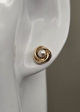 9ct yellow gold pearl earrings - 9ct,