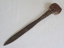 Vintage Paper Knife Page Turner Coconut Shell Wood Carved Treen Elephant