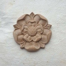120mm Solid Oak Tudor Rose