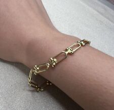 Real 18ct Gold Flat Hardware Bracelet