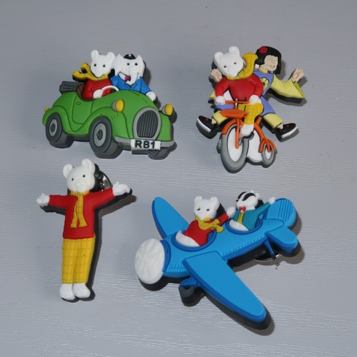 Rupert bear pin badges - badges, vintage