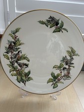 Boehm Porcelain 10 7/8" Chickadee & Holly Dinner Plate signed 