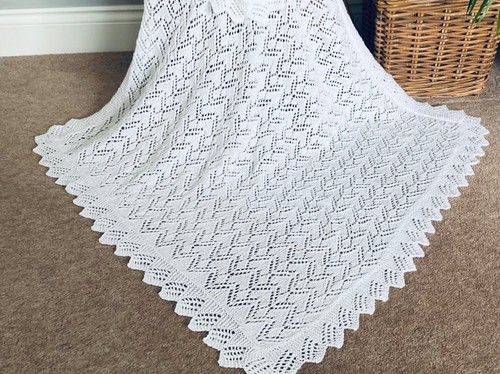 Hand knitted baby shawl - baby,